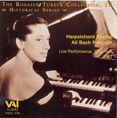 Rosalyn Tureck: Bach Recital Live at the Met Museum