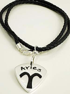 Rockys Guitar Pick + Necklace Zodiac Sign Aries