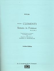 Muzio Clementi_Sandra P. Rosenblum: Sonata in F Minor, Op. 14/3