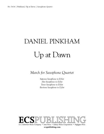 Daniel Pinkham: Up At Dawn