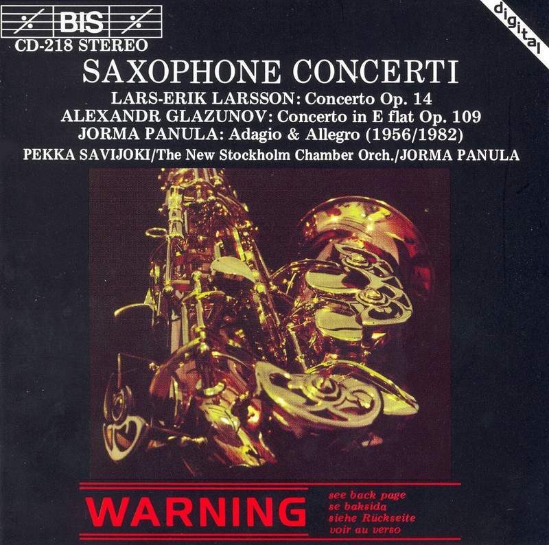 Lars-Erik Larsson: Concerto for Saxophone - Caprice: CAP21492 - CD