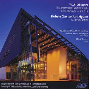 Mozart: Impresario Overture & Violin Concerto No. 5, 'Turkish', Rodríguez: De Rerum Natura