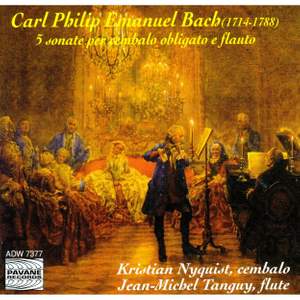 CPE Bach: Five Sonatas for obligato harpisichord and flute