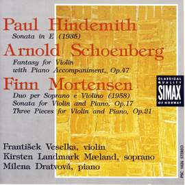 Hindemith, Schoenberg & Mortensen: Works for violin and piano