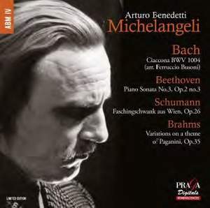 Michelangeli plays Bach, Beethoven, Schumann, Brahms