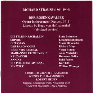 Strauss, R: Der Rosenkavalier