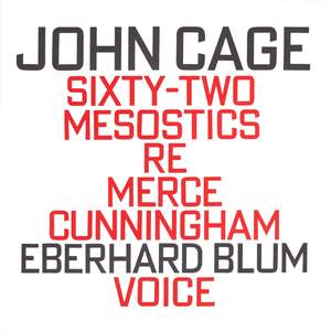 John Cage: Sixty-Two Mesostics Re Merce Cunningham