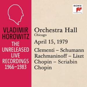 Vladimir Horowitz in Recital at Orchestra Hall, Chicago, April 15, 1979