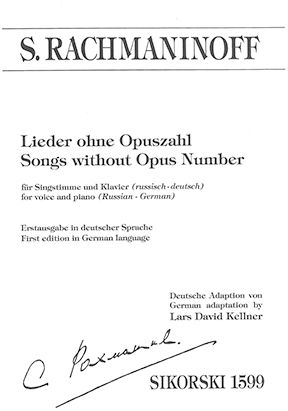 Rachmaninoff, S W: Songs without Opus Number