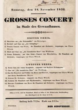 Programmzettel eines Gastspiels im Zwickauer Gewandhaus