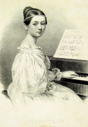 Clara Wieck am Flügel