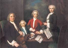 Johann Sebastian Bach mit drei seiner Söhne