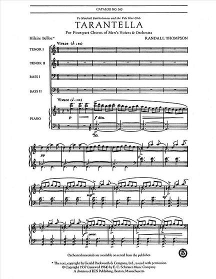 Randall Thompson: Tarantella