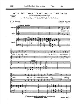Gordon Young: From All That Dwell Below the Skies