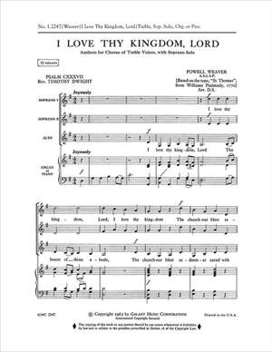 Powell Weaver: I Love Thy Kingdom, Lord