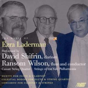 LADERMAN, E.: Music of Ezra Laderman (The), Vol. 8 - Duetti / Flute Concerto, 'Celestial Bodies' / Clarinet Concerto (Shifrin)