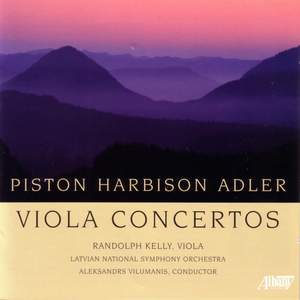 PISTON / HARBISON / ADLER, S.: Viola Concertos (Randolph Kelly)