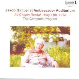 Jakob Gimpel at Ambassador Auditorium, 11th May 1978