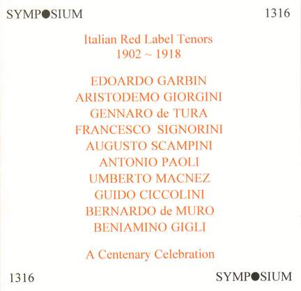 Italian Red Label Tenors (1902-1918)
