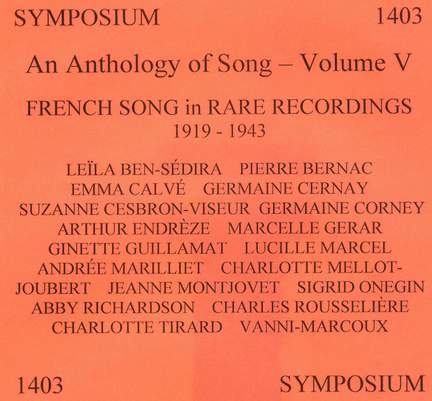 An Anthology of Song, Vol. 5 (1910-1943) - Symposium: SYMPCD1403 ...