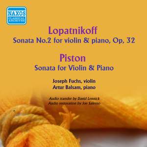 Lopatnikoff & Piston: Violin Sonatas