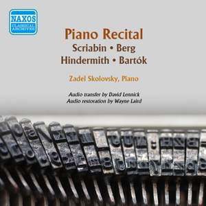 Piano Recital: Scriabin, Berg, Hindemith & Bartók