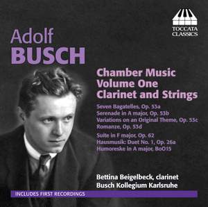 Adolf Busch: Chamber Music for Clarinet and Strings Vol. 1