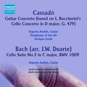Cassadó: Guitar Concerto & Bach: Suite No. 3 in C Major, BWV 1009
