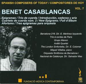Benet Casablancas: String Quartet No. 2 & Epigrams