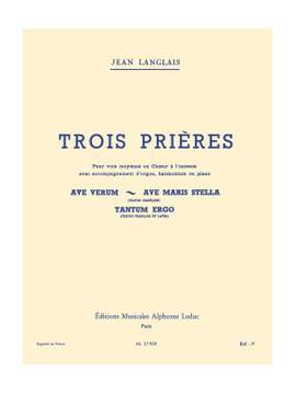 Jean Langlais: Three Prayers For Medium Voice and Organ