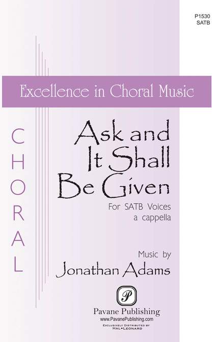 Jonathan Adams: Ask And It Shall Be Given