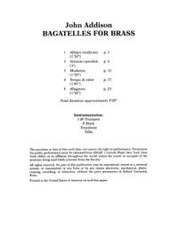 Addison, John: Bagatelles for Brass (Set of Parts)