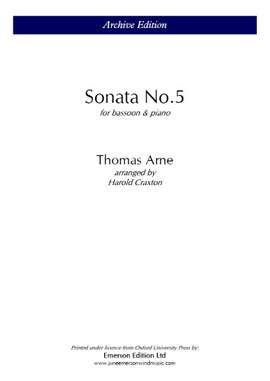 Arne, Thomas: Sonata No.5