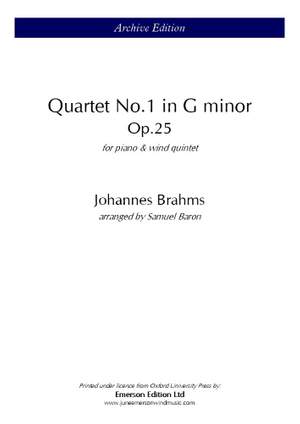 Brahms, Johannes: Piano Quartet No. 1 in G minor arranged for piano and wind quint