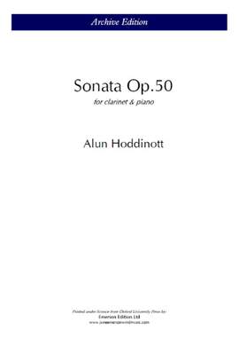 Hoddinott, Alun: Clarinet Sonata