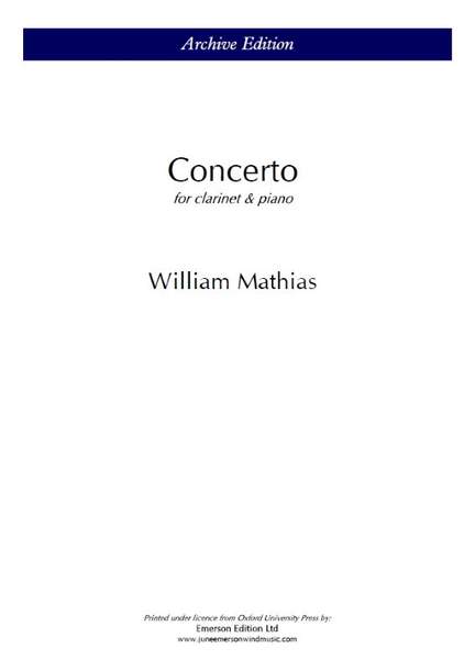 Mathias, William: Concerto for clarinet