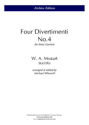 Mozart, Wolfgang Amadeus: Divertimento No.4 (Score)