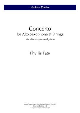 Tate, P: Concerto For Alto Sax & Strings