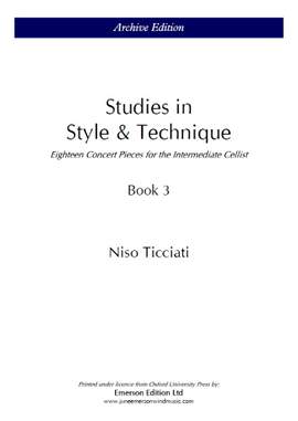 Ticciati, N: Studies In Style & Technique Bk.3