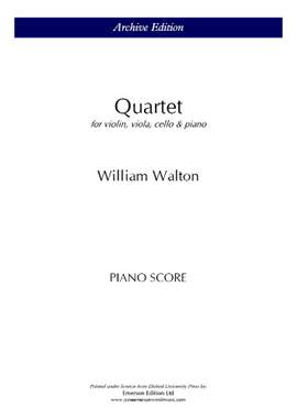 Walton, William: Piano Quartet (Old Edition Score)