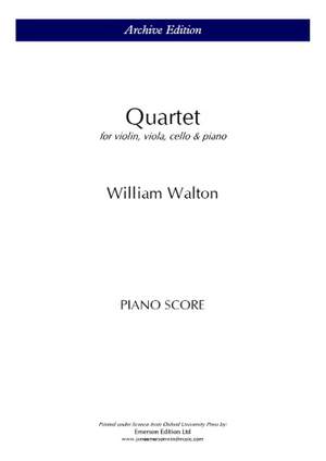 Walton, William: Piano Quartet (Old Edition Score)