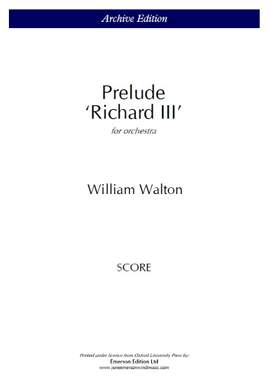 Walton, William: Prelude Richard III (Score)