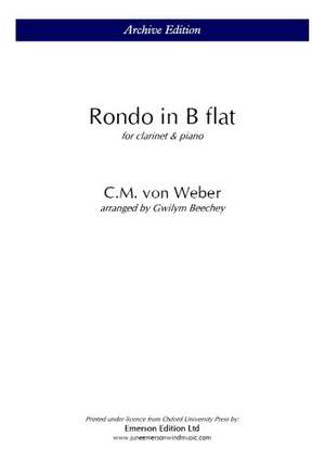 Weber, Carl Maria von: Rondo in Bb for Clarinet & Piano