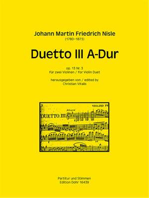 Nisle, J F: Duetto III A-Dur op.13/3