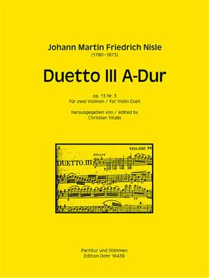 Nisle, J F: Duetto III A-Dur A major op.13/3