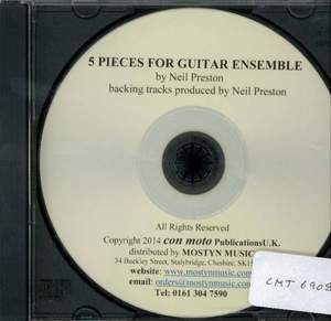 CD Backing Track for 5 Pieces for Guitar Ensemble