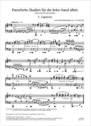 Josef Gabriel Rheinberger: Pianoforte-Studien für die linke Hand allein