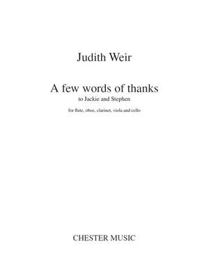 Judith Weir: A Few Words Of Thanks