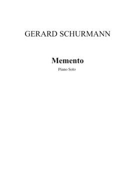 Gerard Schurmann: Memento