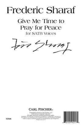 Frederic Sharaf: Give Me Time To Pray For Peace